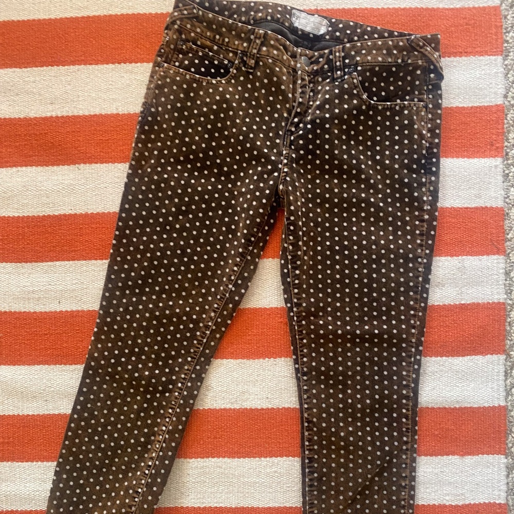 polka dot velvet pants free people